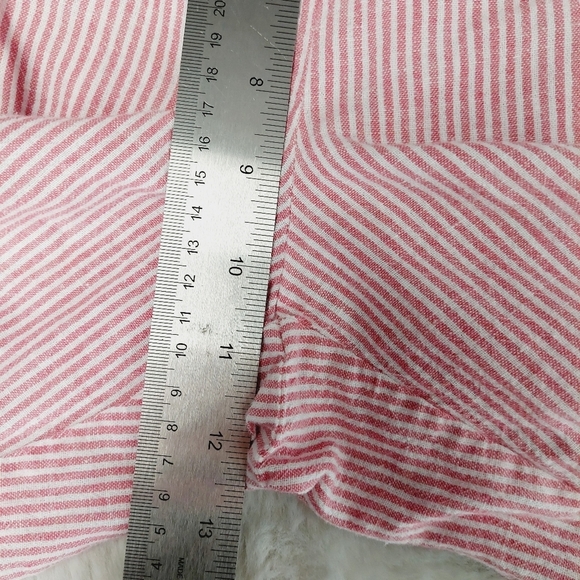 BeachlunchLounge Collections Linen Pink White Pin Stripe Pants P6614 - Picture 6 of 10